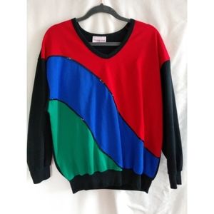 Vintage Young Stuff colorblock sweater